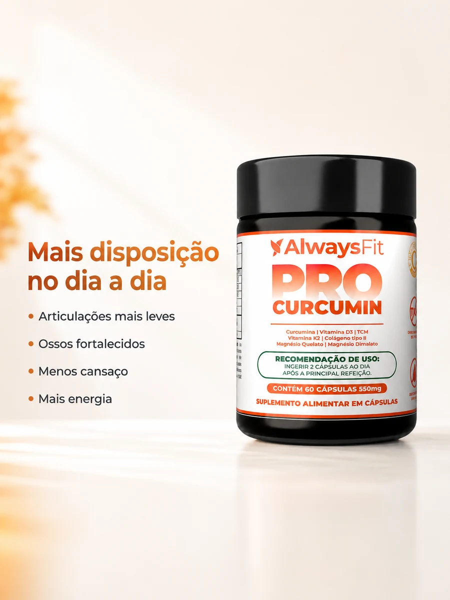 ProCurcumin — cúrcuma, D3, K2 e magnésio