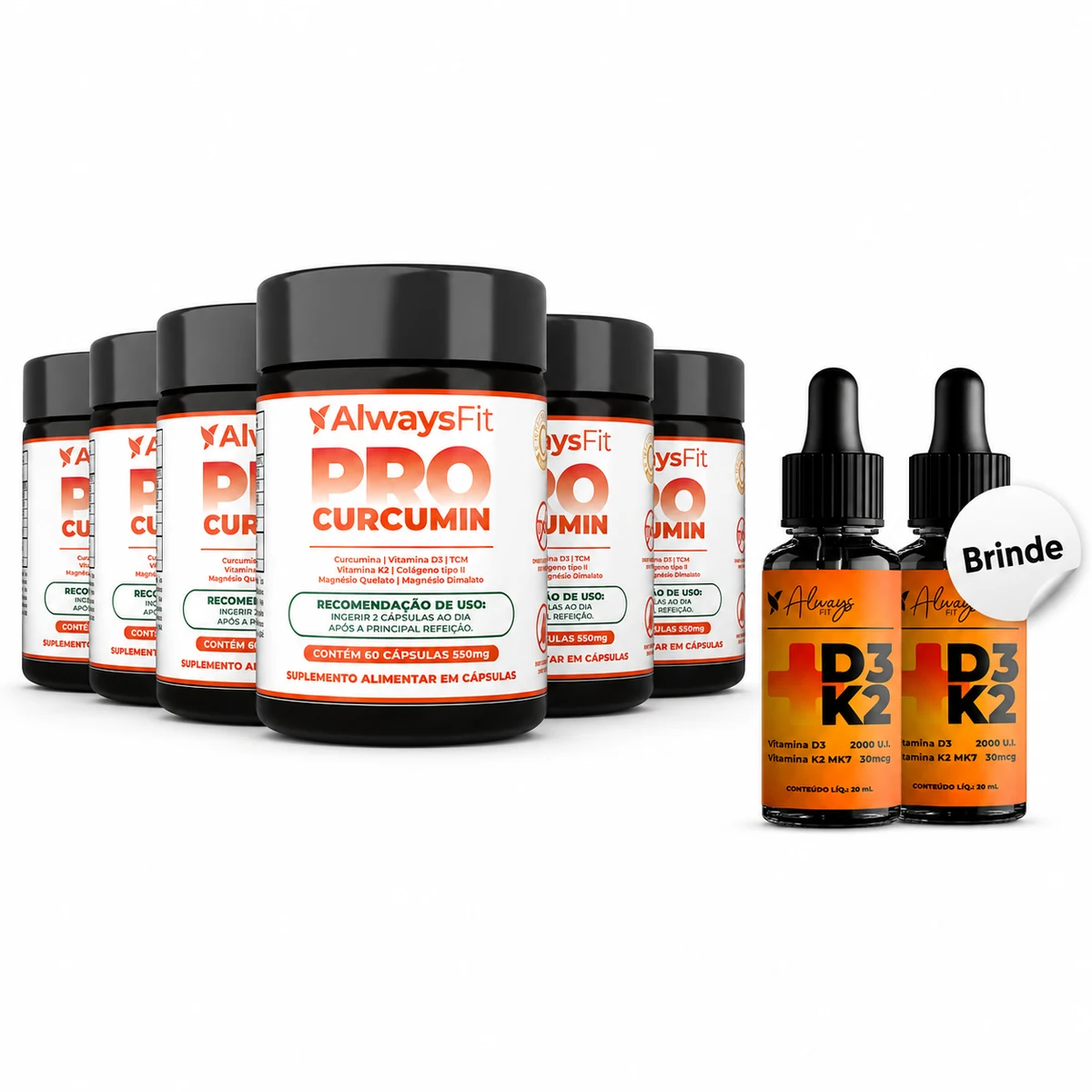 Kit 6 Frascos + 2 brindes ProCurcumin